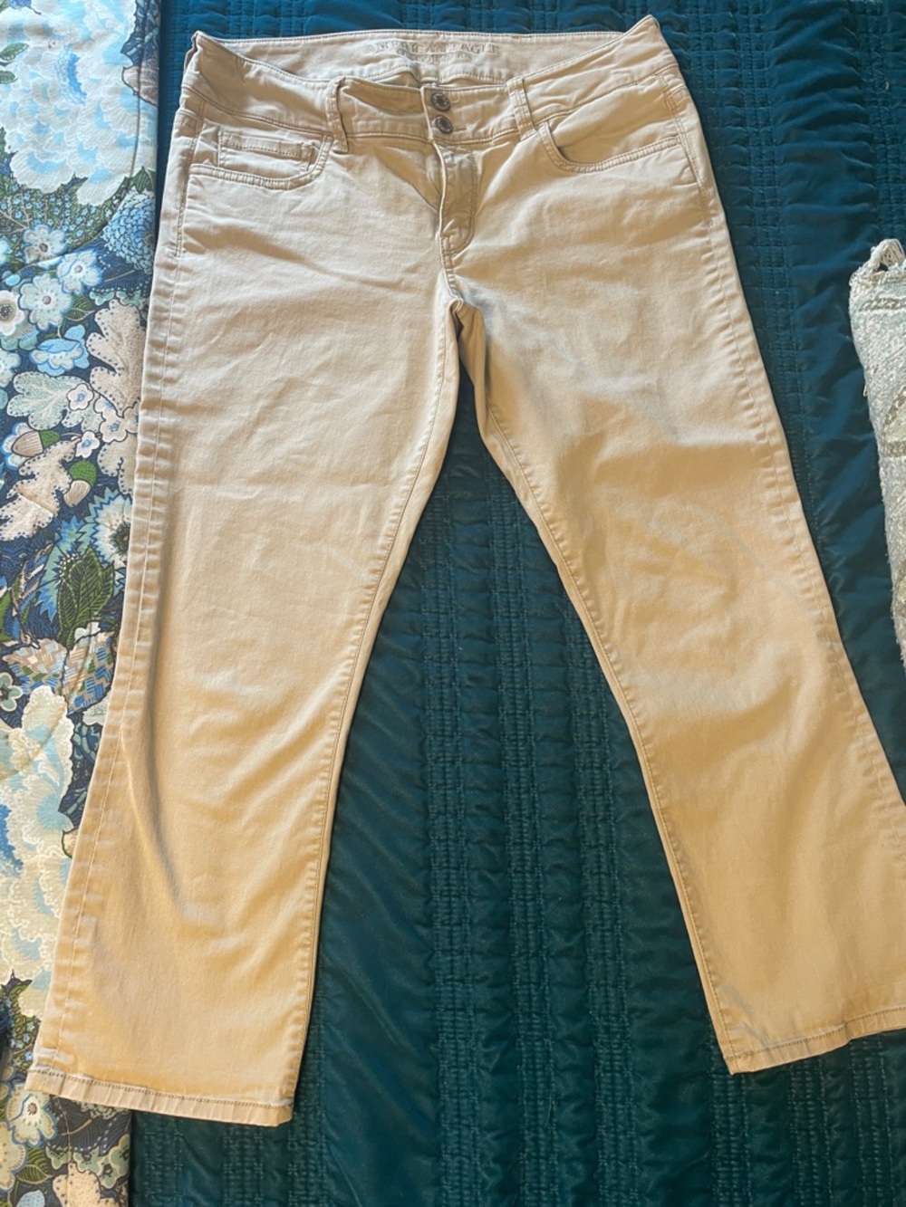 American Eagle Outfitters Light Tan Women's Double-Button Pants